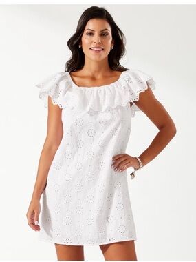 Tommy Bahama Harbour White Eyelet Coverup Dress